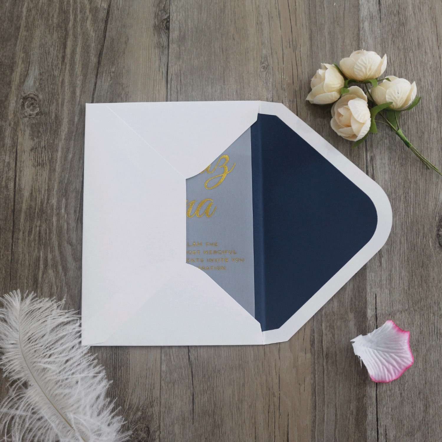 Vellum Paper Wedding Celebration Invitation Card Foil Printing 